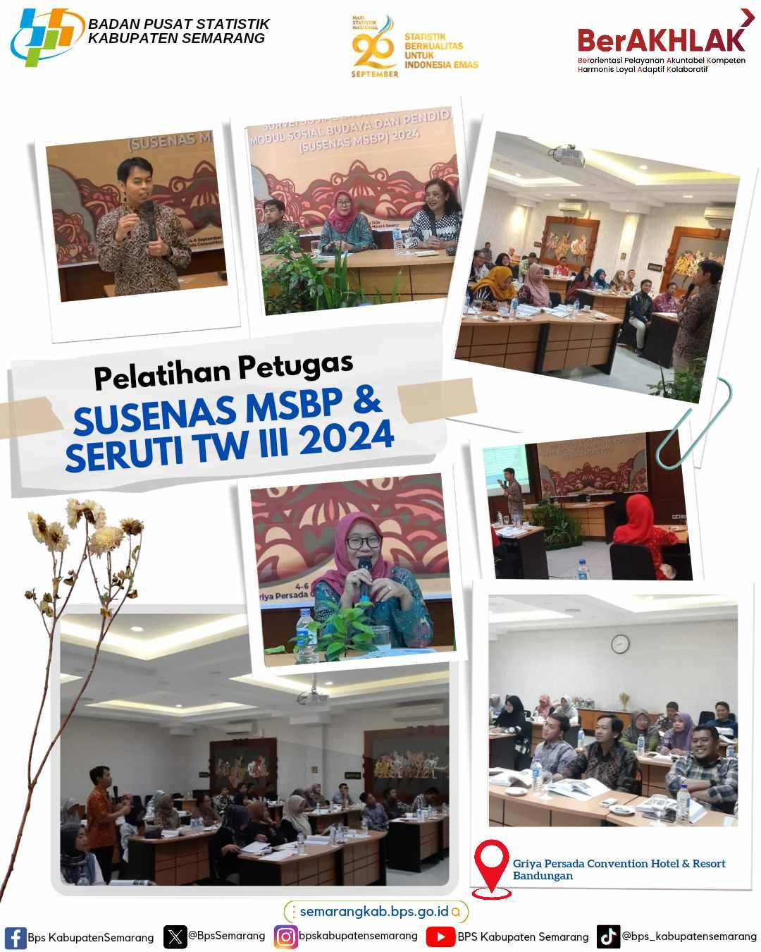 Pelatihan Petugas Susenas MSBP dan Seruti Triwulan III 2024